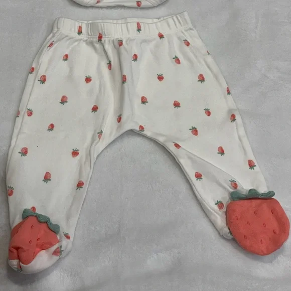 Carter's White and Red Strawberry Print set - Picture 6 of 7